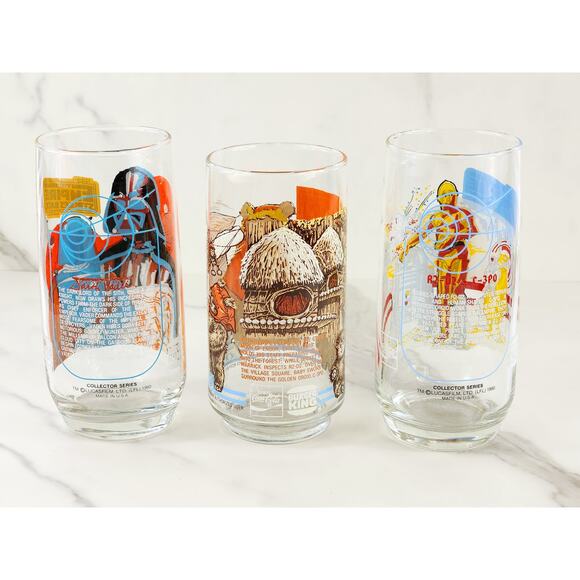 Star Wars Tall Glasses The Empire Strikes Back The Return Of The Jedi 1980 x3 - Picture 9 of 16